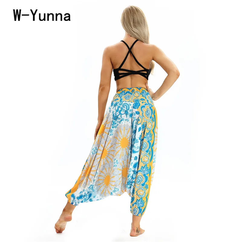 W-Yunna 2019 новые свободные модные брюки в стиле бохо женские шаровары с высокой