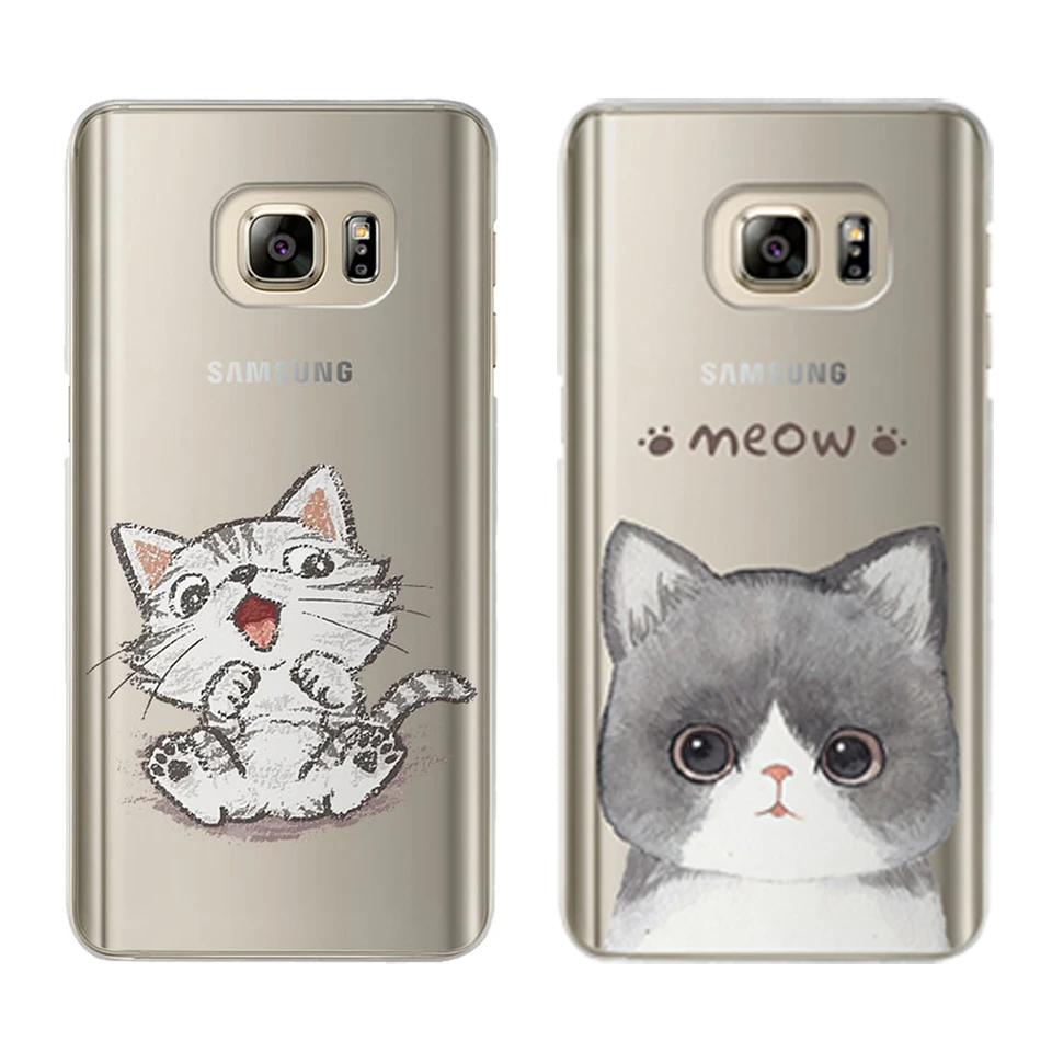 Модный чехол для телефона Samsung Galaxy J7 J5 J3 A3 A5 2015 2016 2017 S6 S7 Edge S8 S9Plus Coque Animal Cat Etiu Fundas Capas
