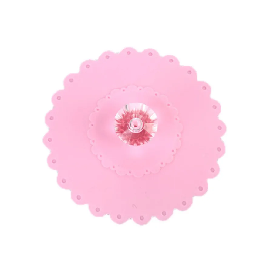 Pink Новое поступление Алмазная герметичная, силиконовая крышка на присоске для кофе Герметичная крышка для чашки Прямая поставка A35 - Цвет: Pink