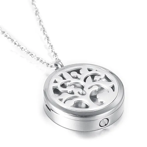 Necklace Funnel Pads Дерево жизни Выход Кондиционер духи медальон также кулон кремационной урны ожерелье для праха памятные ювелирные изделия для домашних животных/человека - Окраска металла: Necklace Funnel Pads
