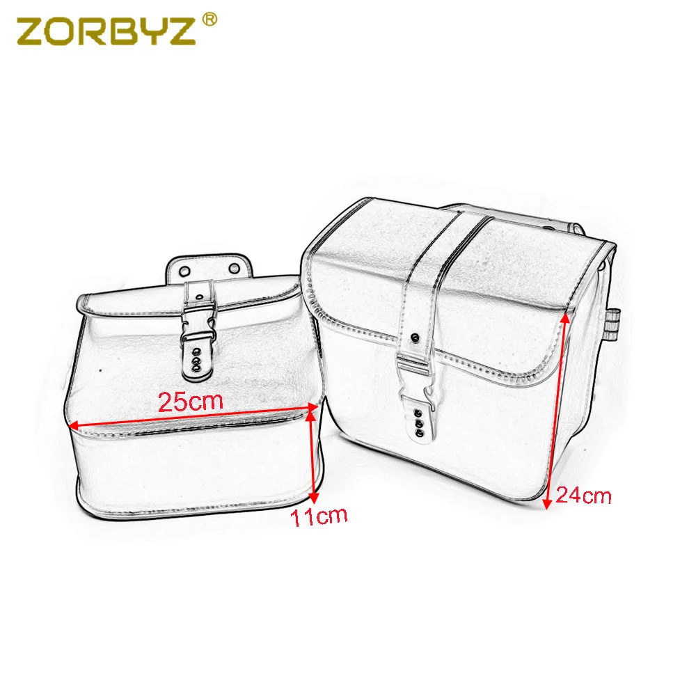ZORBYZ мотоцикл чай искусственная кожа сиденье мешок Panniers седло боковые сумки для