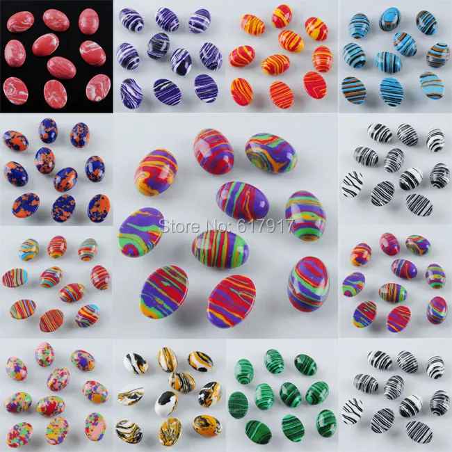 Бесплатная доставка Многоцветный Бирюзовый Драгоценные Камни Овальный Кабошон