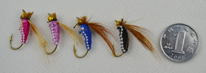 Божья Коровка 40 шт./кор. Карп Мух Форель Fly рыболовные Крючки Одинарный Крючок