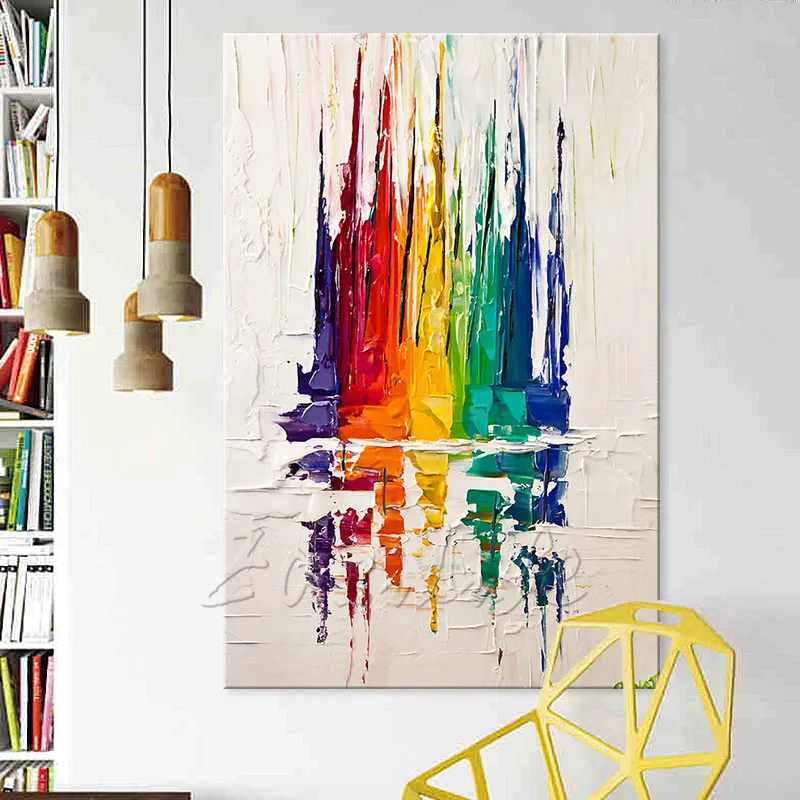 Ручная роспись холст картина маслом недорогая большая лодка современная