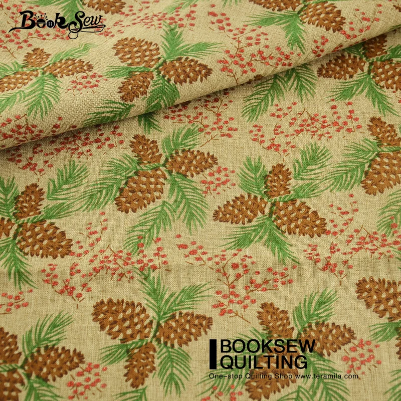 Booksew Linen Fabric Fat Quarter For Decoration Table Cloth Christmas Theme Patchwork 8PCS/lot 45cmx50cm Precut Bundle Curtain