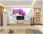 Пользовательские 3d фото обои, 3d настенные фрески, обои 3 d мечта, Бабочка, Орхидея, ТВ, настенные бумажные 3d обои для гостиной
