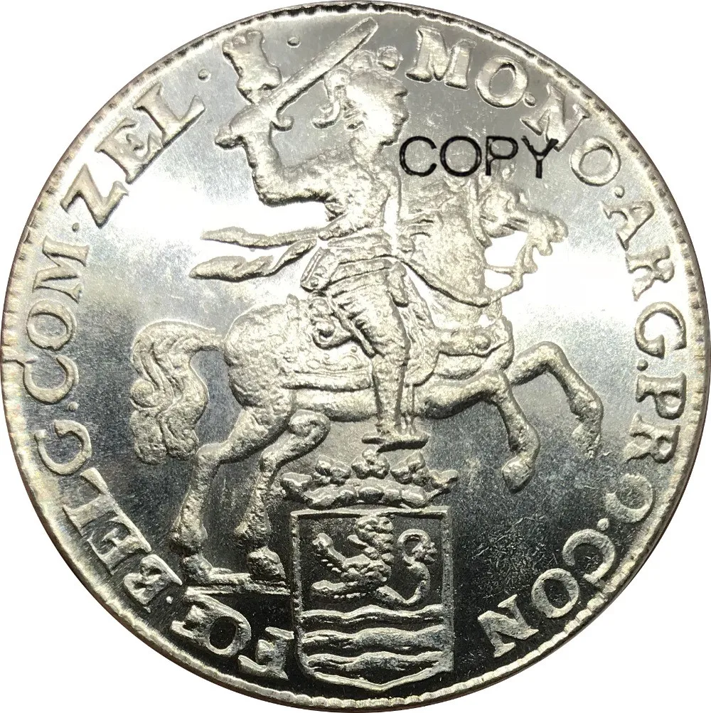 Нидерланды 1 Ducaton Silver Rider Armored Knight One Horese держащий меч над головой 1758 Посеребренная