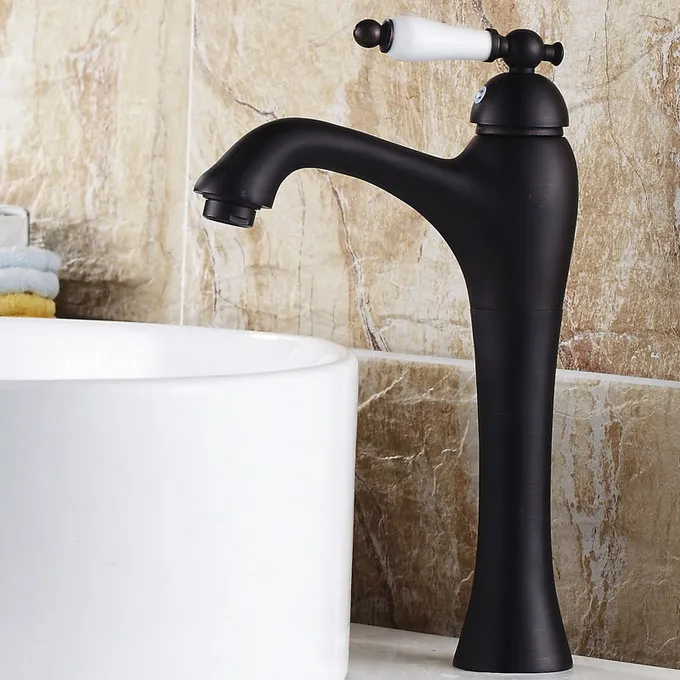 

Black Oil Rubbed Brass Single Handle Bathroom Vessel Sink Basin Faucet Mixer Tap anf551