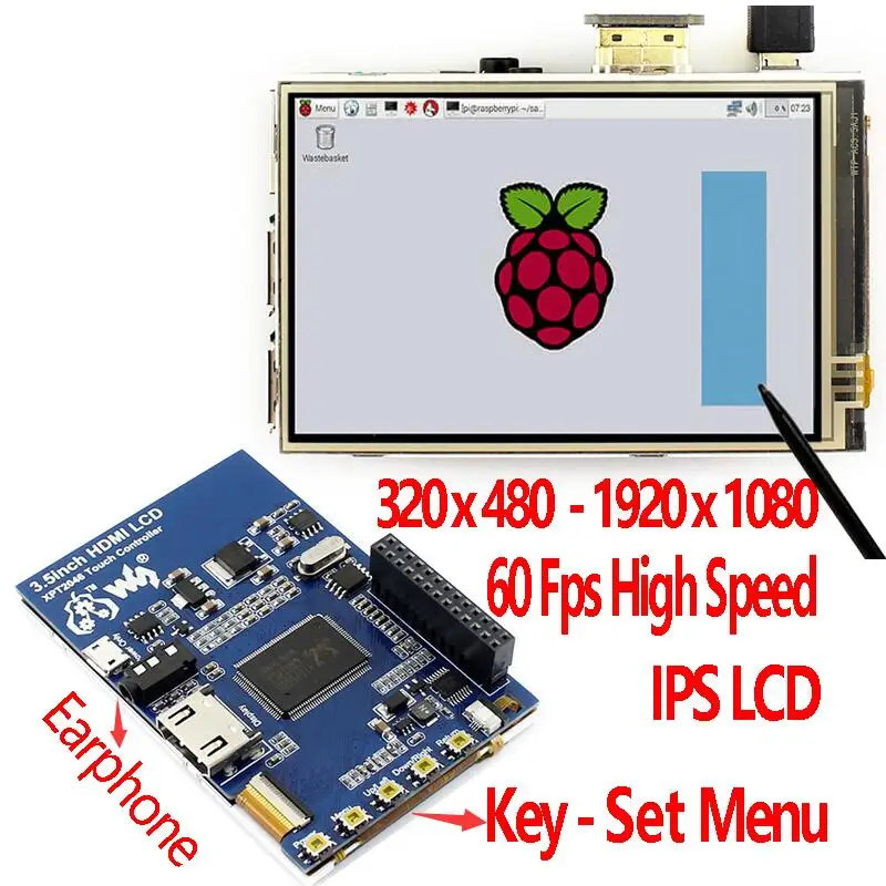 Raspberry Pi 3 5 дюйма HDMI LCD сенсорный экран дисплей совместимый с | Компьютеры и офис
