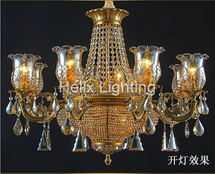 Хрустальная люстра с бронзовой отделкой 6 л/8 л|crystal chandelier lamp|colorful crystal chandeliercrystal