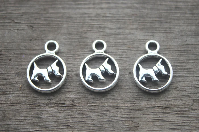 25pcs--Dog Charms Antique Tibetan silver lovely Dog Pendants / Charm Adorable Baby DIY Supplies 21x15mm | Украшения и аксессуары