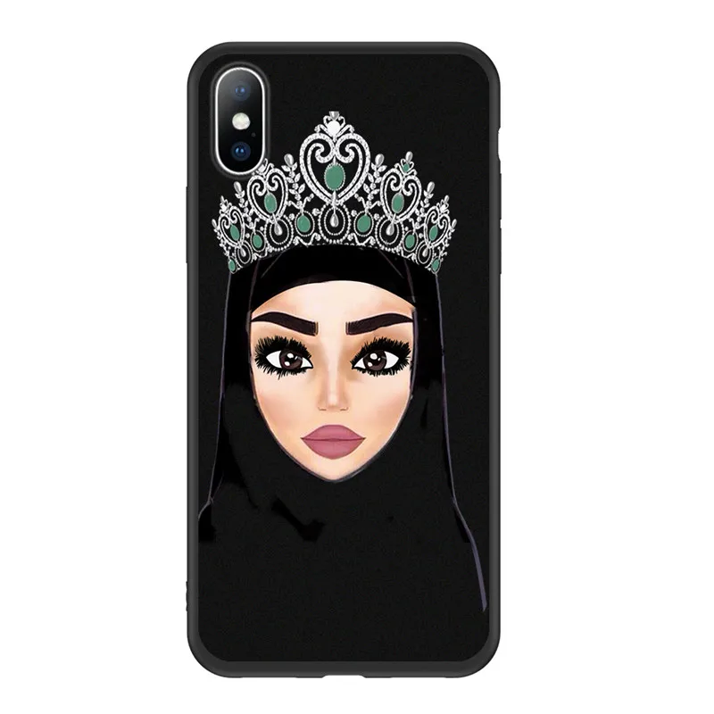 AC5025 Ottwn арабский хиджаб девушка Королева Корона чехол для телефона для iPhone 11 Pro Max XR Xs Max Мягкий ТПУ чехол для iPhone 6 6s 7 8 Plus 5 5S SE - Цвет: AC5025