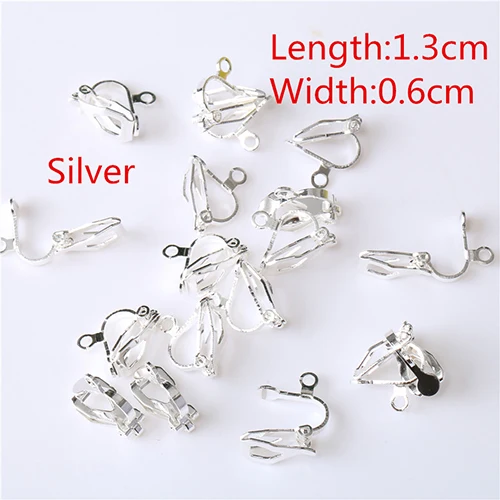 Silver Colors 10 пара/лот клипсы на ухо без пирсинга лягушка серьга в виде клипсы фурнитура без пирсинга отверстие женские ювелирные изделия Diy Изготовление Деталей аксессуары - Цвет: Silver Colors