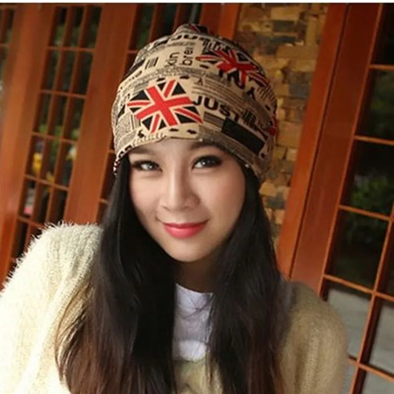 C чепчик капот Для женщин хип-хоп шапки и шарфа Повседневное письмо осень-зима