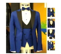handsome two buttons groomsmen peak lapel groom tuxedos men suits weddingprom best man blazer jacketpantstievest a170