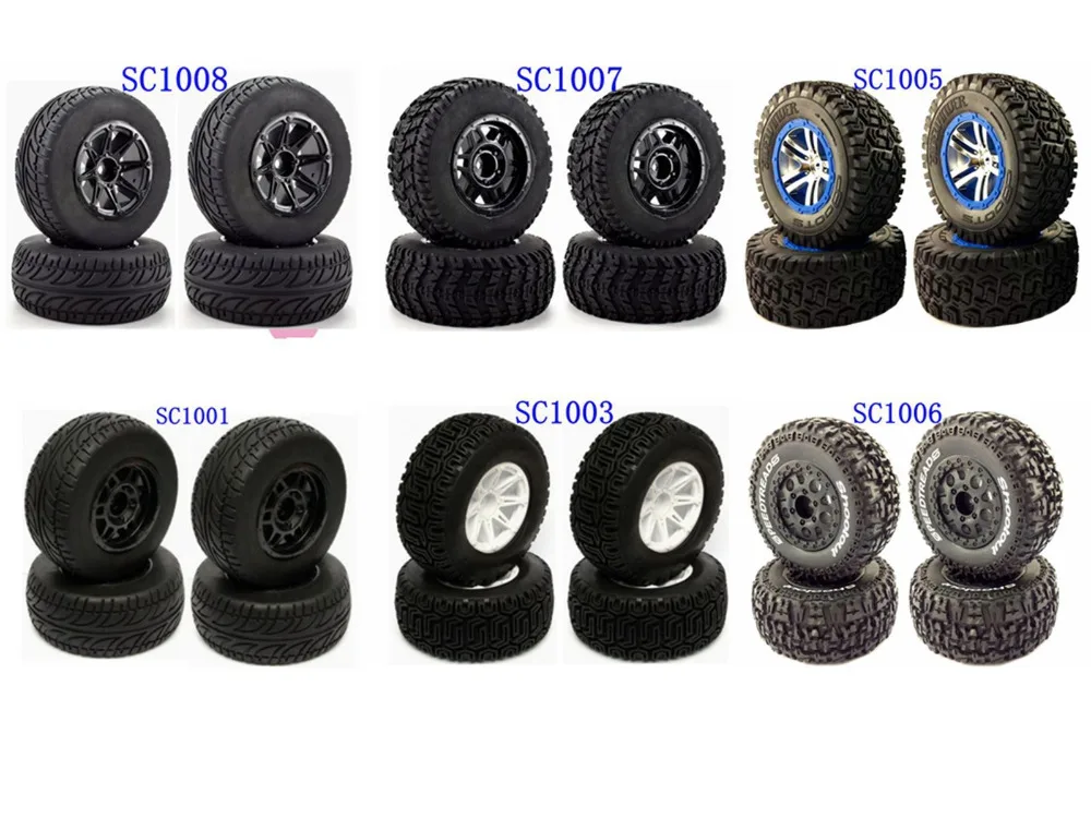 NEW 1/10 Short Course Wheels Off-Road Tires for hpi kyosho Slash RC Car 4pcs | Игрушки и хобби
