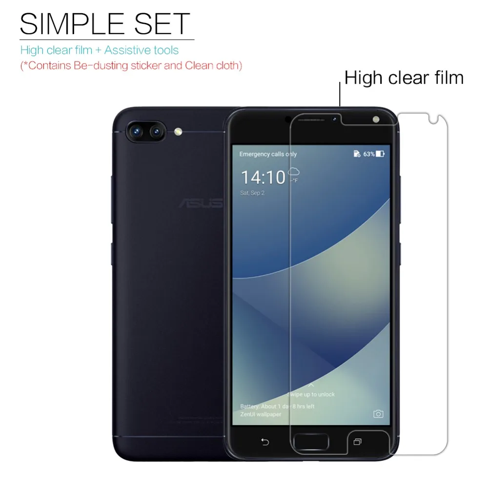 2 шт/комплект Экран протектор для Zenfone 4 Max NILLKIN Super Clear Anti Fingerprint Защитная Плёнки ASUS