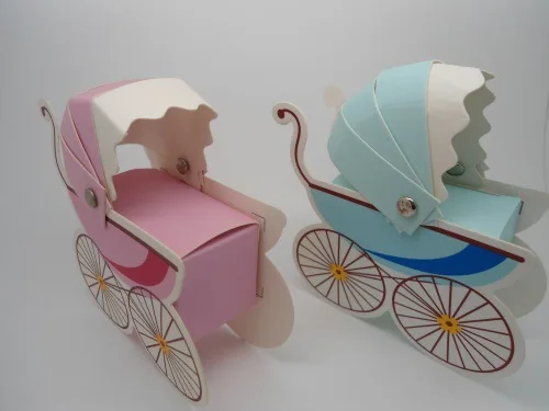 100 шт./лот детская коляска коробка конфет бутылочка для душа крещения вечерние