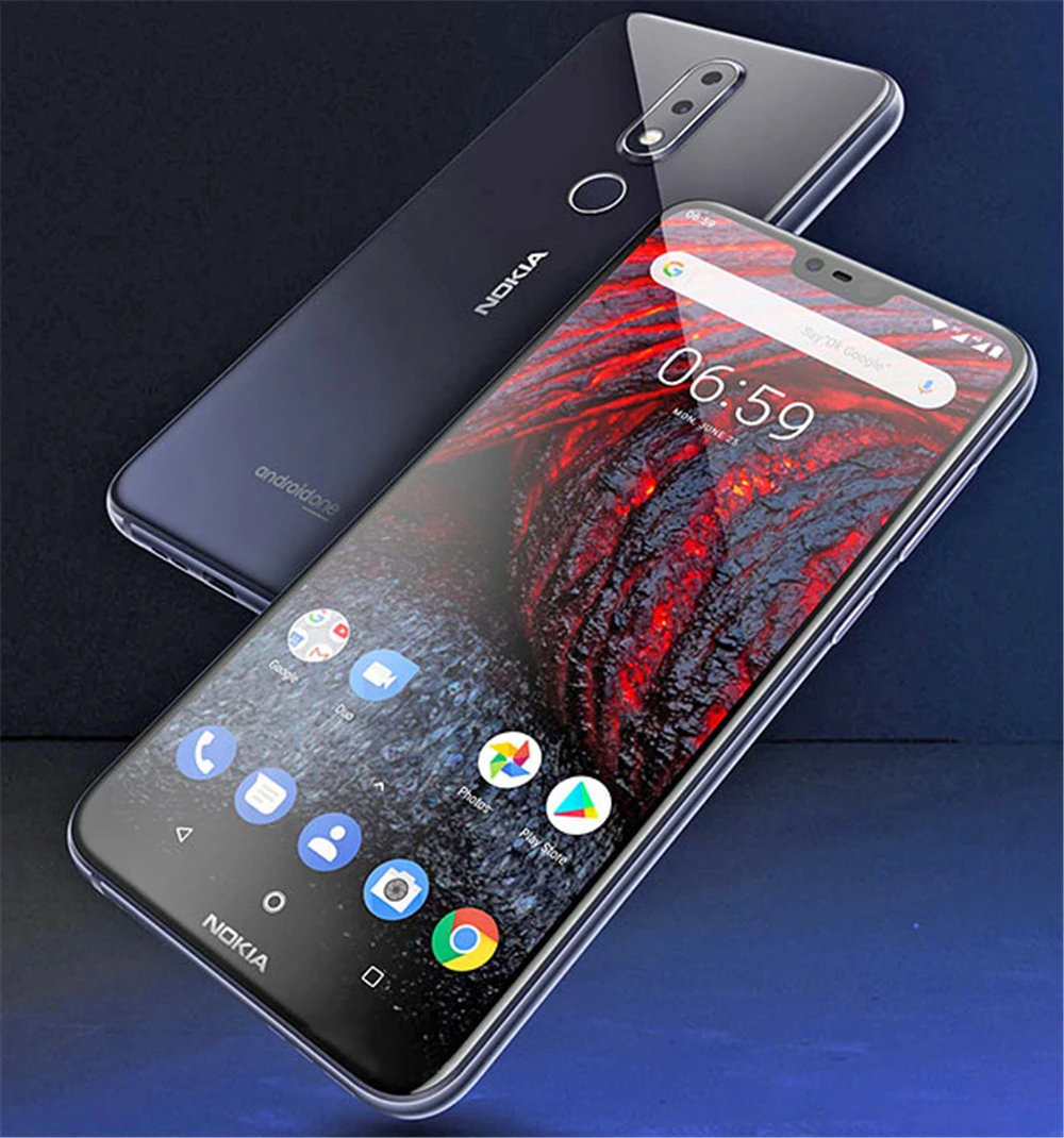 Nokia X6 TA-1099 ram, 4 ГБ/6 ГБ rom, 64 ГБ, две sim-карты,, Android, мобильный телефон, LTE, GSM, 5,8 дюймов, двойной, 16 МП, четыре ядра, отпечаток пальца
