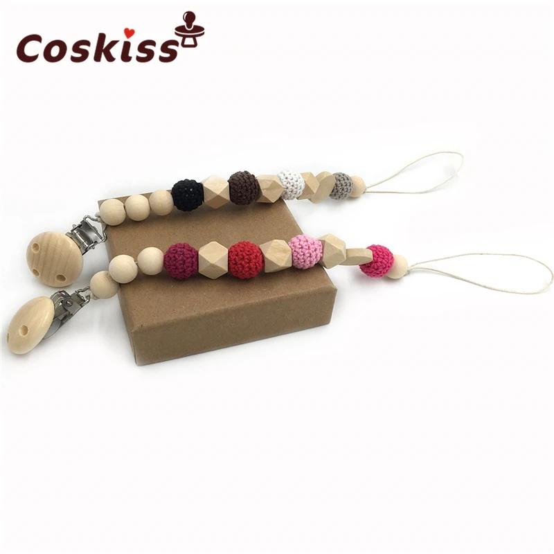 6 шт./лот деревянный Прорезыватель для зубов кормления бусины вязания крючком