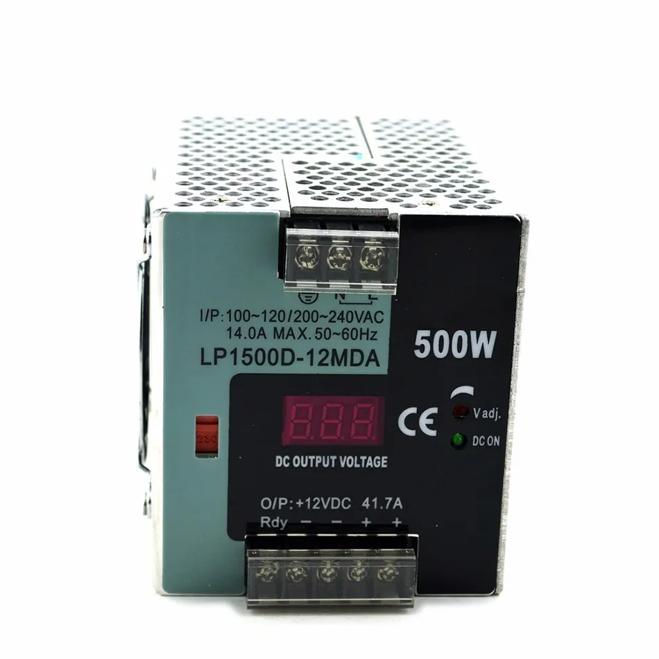 Ac to dc 12v LP 500 12 500W 37.5A одиночный выход Din рейка цифровой дисплей драйвер