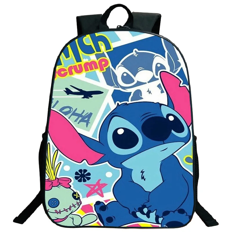 Красивый функциональный рюкзак Kawaii Stitch, школьные сумки для книг, узор, мужские и женские дорожные сумки на плечо, Mochila