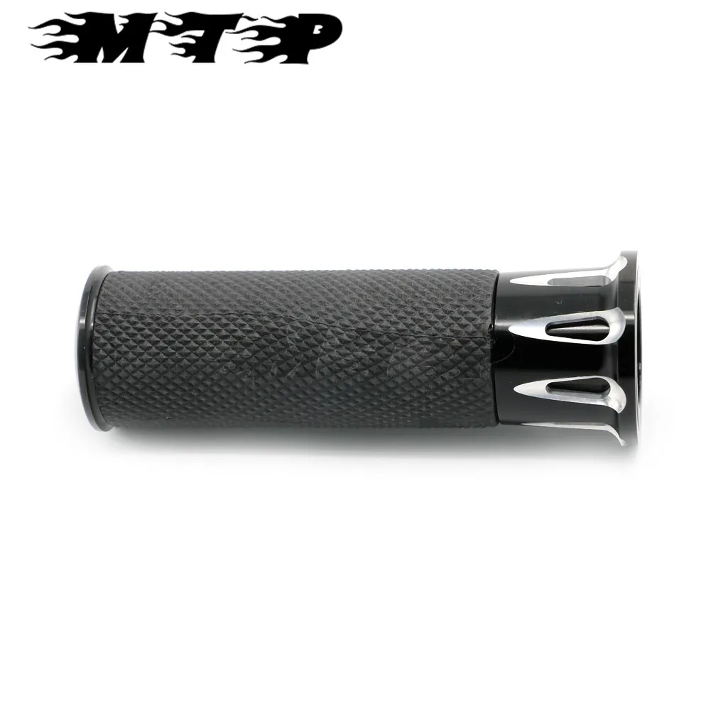 Motorcycle CNC Rubber Racer 1&quot 25MM Handgrips Hand Grip Vintage for 1984-2016 Harley Sportster XL 1200 883 Dyna Touring Softail |