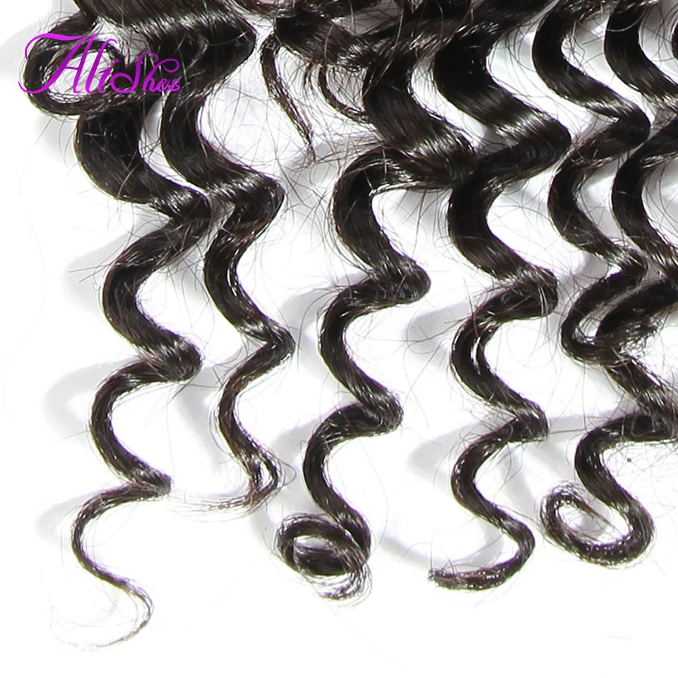 Малазийские кудрявые волосы на сетке Фронтальная застежка 13*4 человеческие от