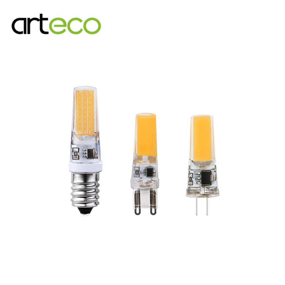Светодиодная лампа G4 G9 E14 AC 220V COB белый/теплый белый Силиконовый абажур mi 1 шт. для