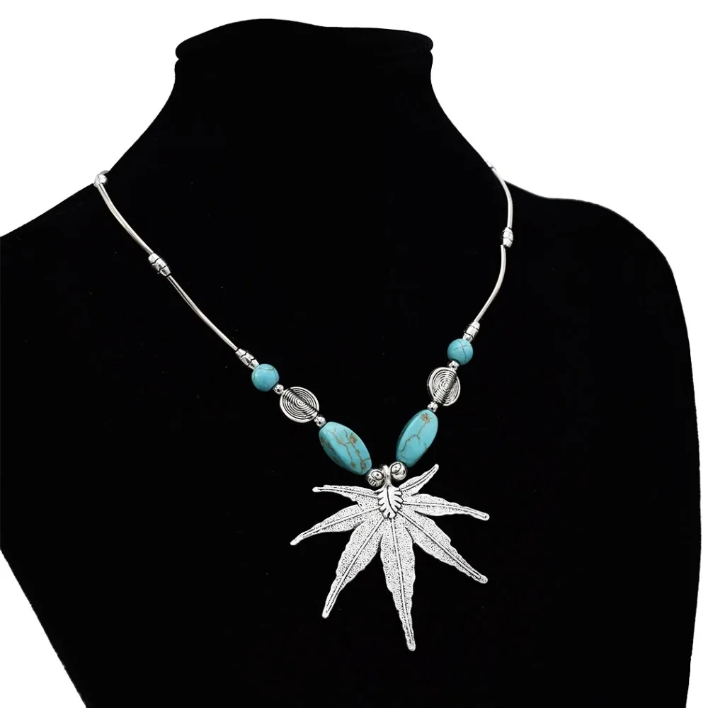 Античные тибетские большие листья слон рыбы Форма ожерелья для женщин турецкие