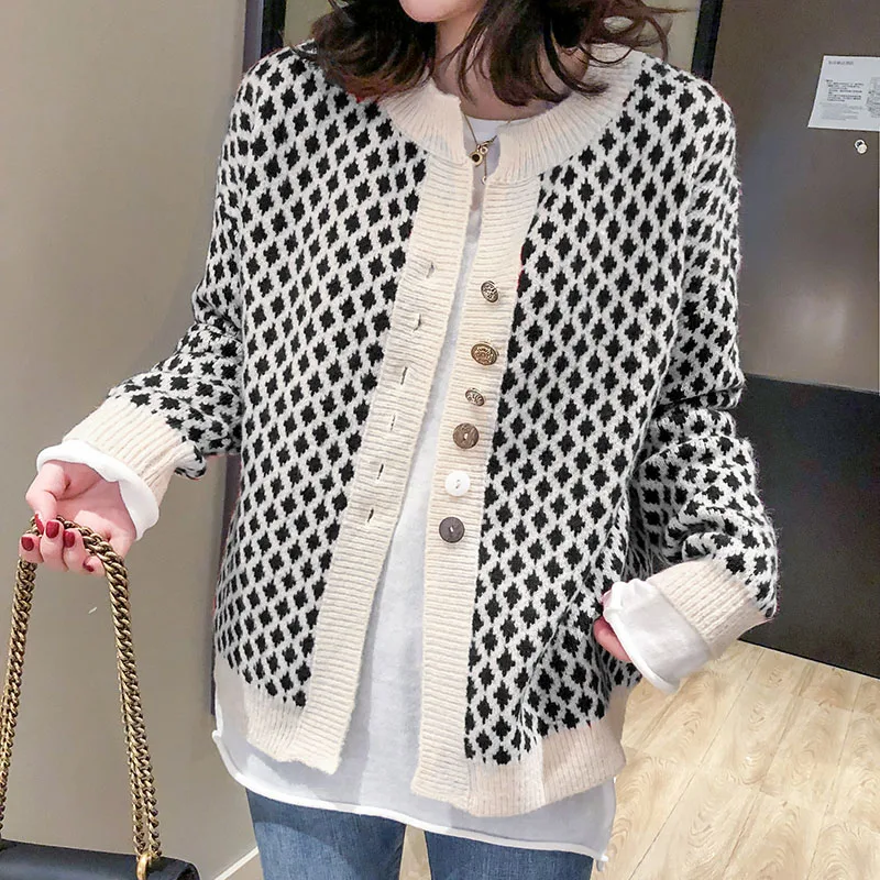 Loose Knitted Sweater Cardigan Women With Button Knit Ladies Oversize Sweaters Long Sleeve Warm 2019 Spring Knitwear Korea |