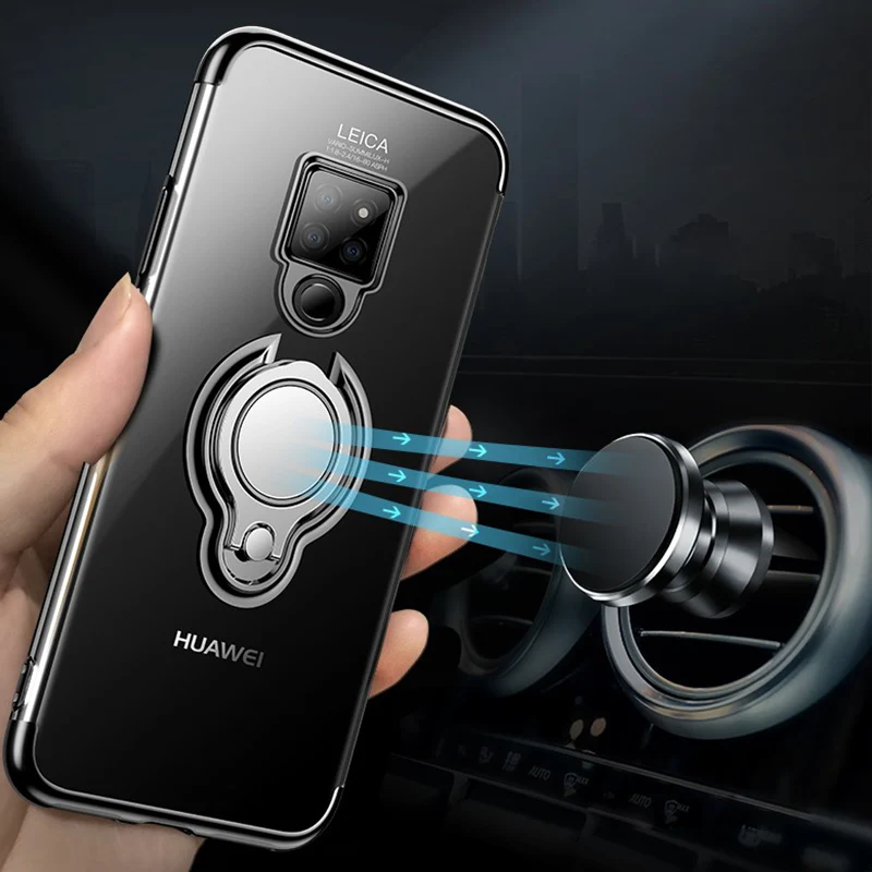 Ударопрочный чехол для Huawei Mate 20 Lite Pro Ультратонкий Мягкий ТПУ покрытие 360 кольцо