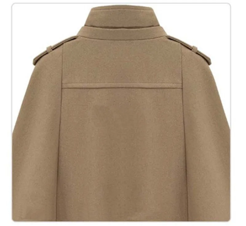 Женское шерстяное пальто повседневное двубортное с воротником-стойкой в