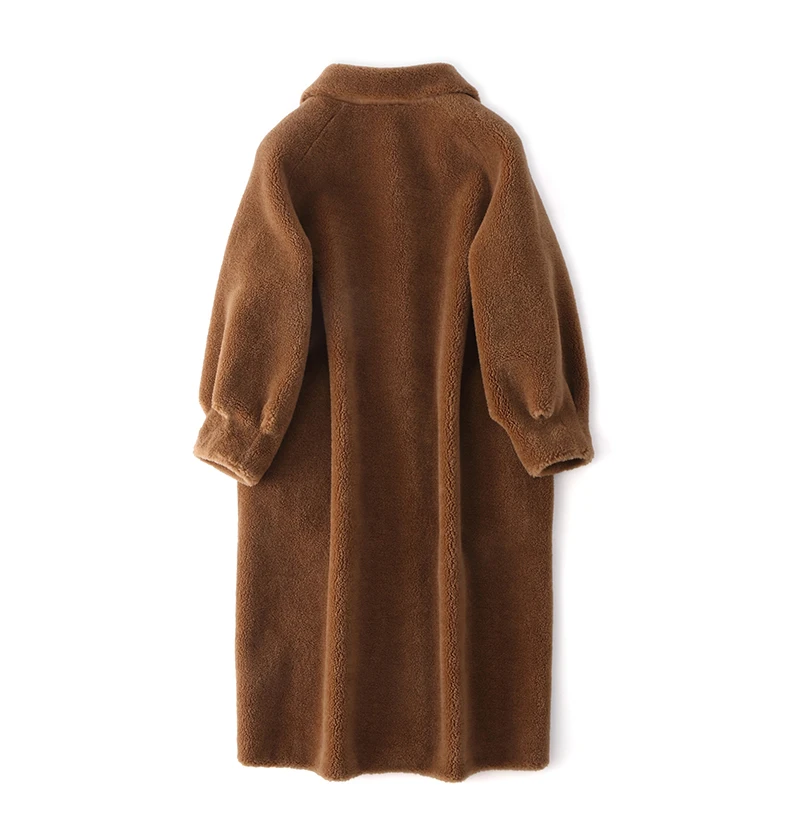 QAZXSW Sheep Sheared Coat Double-faced Fur Long Coats Womens Winter Fashion 2018 New Particles Lamb Warm Outerwear LD199 | Женская