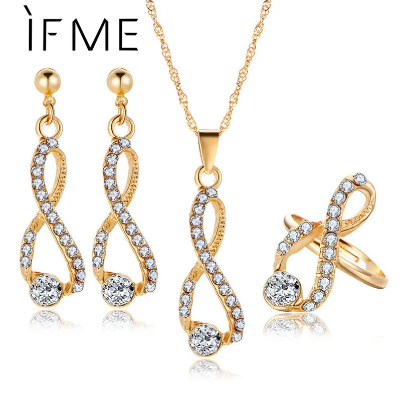 Набор украшений для женщин IF ME длинное ожерелье с подвеской в виде кристаллов