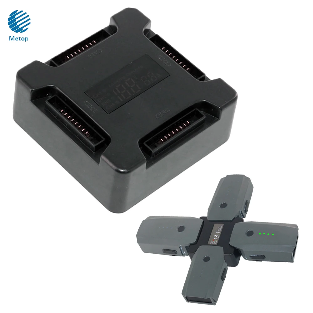 

SUNNYLIFE 4 in1 Battery Charger Dock Smart Multi Battery Charging Hub / Display Screen for DJI Mavic Pro Drone Battery Charging