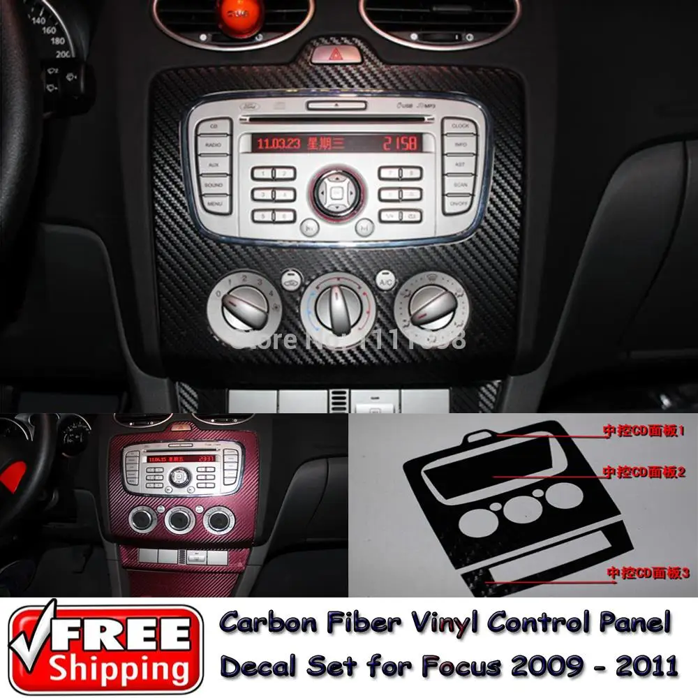 

10 x Carbon Fiber Vinyl Sticker Car CD Control Panel Sticker Special Designed for Ford Focus MK2 2009 2010 2011