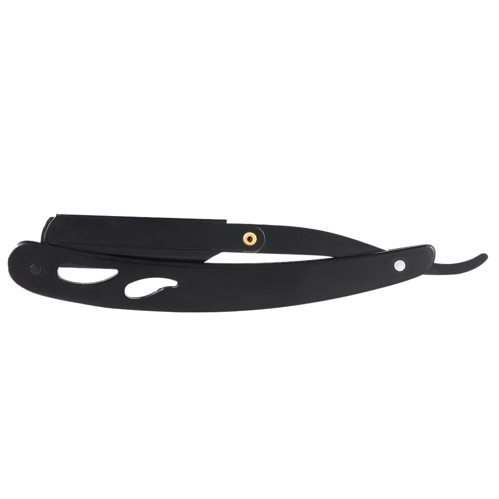 Бритва из нержавеющей стали с черными прямыми краями складная бритва для