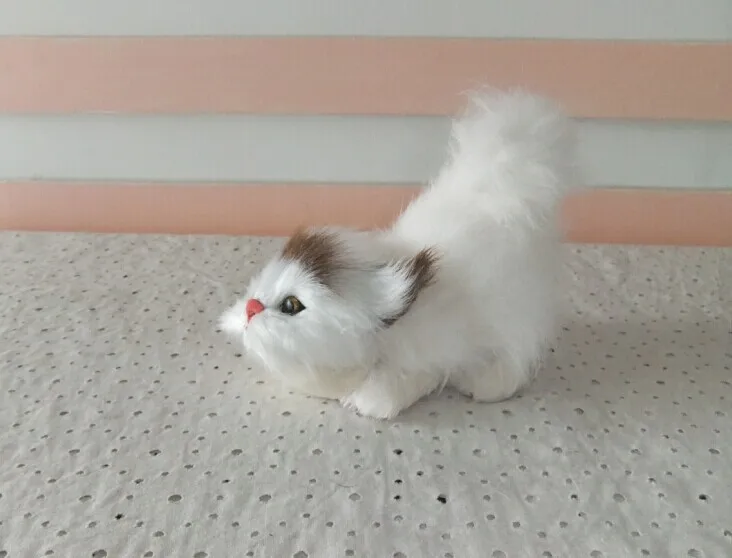 

miniature 13*8*10 cm vivid cat toy/ cat decoration ideal children toy present PE mold &fur