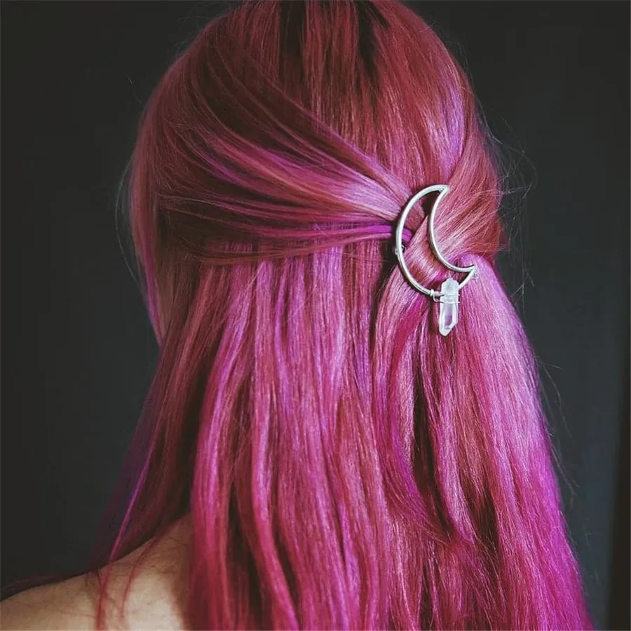 Аксессуары для волос Moon & Quartz заколка в стиле колдунья готическом с Луной