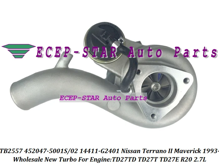 Турбокомпрессор TB2557 452047 5001S 0001 0002 14411G2401 14411 G2401 для Nissan Terrano II Maverick TD27T TD27TD 2.7L|turbo