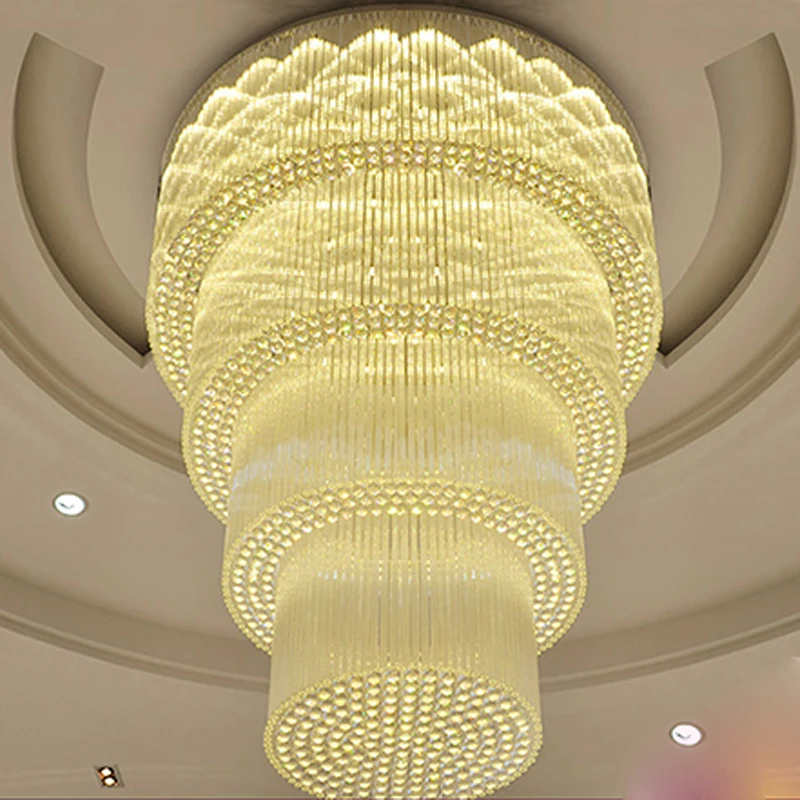 Двойные Светодиодные хрустальные люстры для гостиной освещение вестибюля отеля