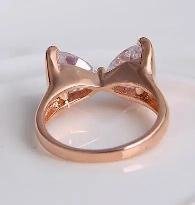 Женские кольца золотого цвета с фианитом модные ювелирные украшения бантом и