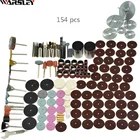 154 шт.гравер, абразивные инструменты, Аксессуары Dremel, набор аксессуаров для роторного инструмента, подходит для дрели Dremel, шлифовальное полировальное полотно пилы