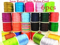 2mm nylon cords rattail satin macrame rope bracelet beading chinese knot cord accessories 300m6rolls 48colors choice