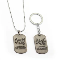 fantasy game keychain necklace pubg jedi chicken lucky dog tag brand military key chain jewelry holder metal necklace