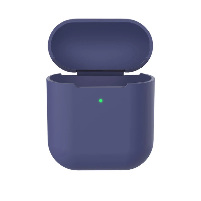 Navy Blue Беспроводной защитный чехол для наушников для Apple AirPods Мягкий силиконовый чехол Bluetooth коробка для наушников Защитный для AirPod Тонкий чехол s - Цвет: Navy Blue
