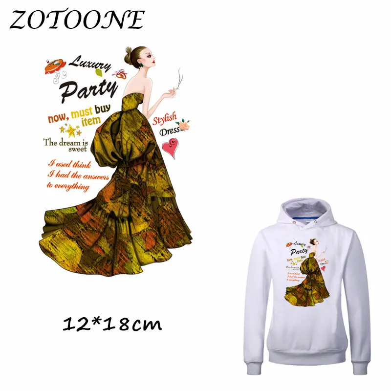 ZOTOONE красивая девушка передачи тепла патч железа на патчи для одежды аппликация