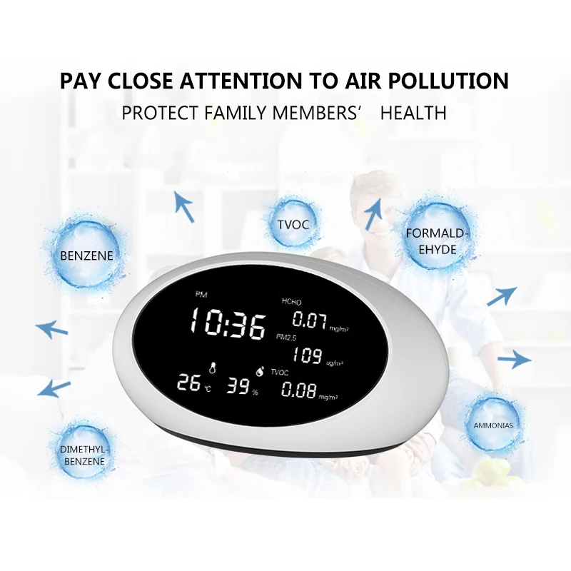 TINTON LIFE цифровой детектор качества воздуха PM2.5 Газоанализаторы и HCHO и TVOC тестер метр монитор тестер с перезаряжаемой батареей