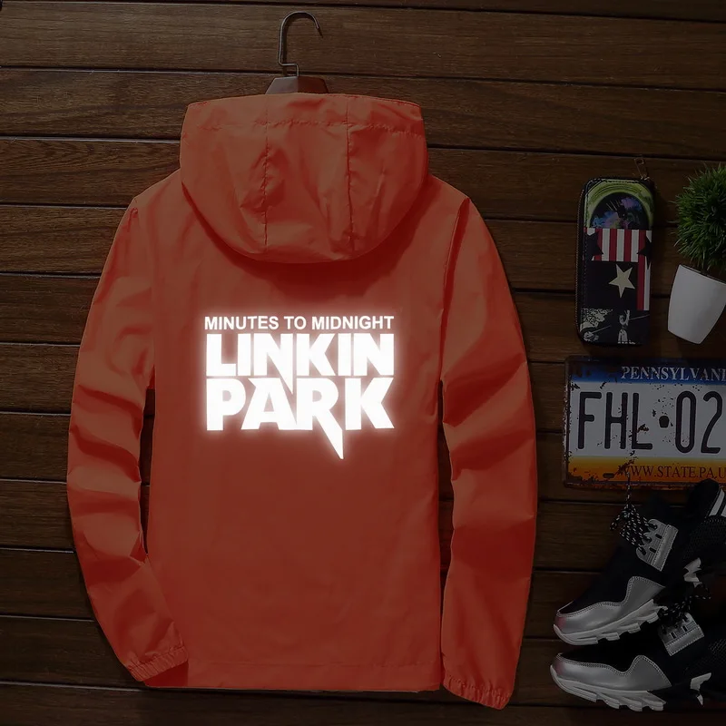 S до 7XL плюс размер супер тонкий linkin park куртка невыгорающий ветровка мужская